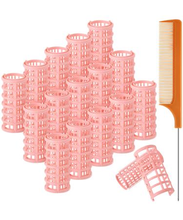 16 Pieces Hair Roller Curlers, 1.18 Inch/ 3.0 cm Plastic Hair Rollers Hair Curlers with Steel Pintail Comb Parting Comb for Short Hair Long Hair Hairdressing Styling Hair Salon, Skin Color