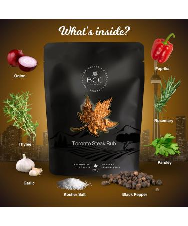 Toronto Inspired Steak Rub Premium Blend of Kosher Salt Black Pepper Garlic Onion Paprika Thyme Rosemary and Parsley Perfect for Grilling BBQ and Roasting - Buy Online on SooperMarket.com