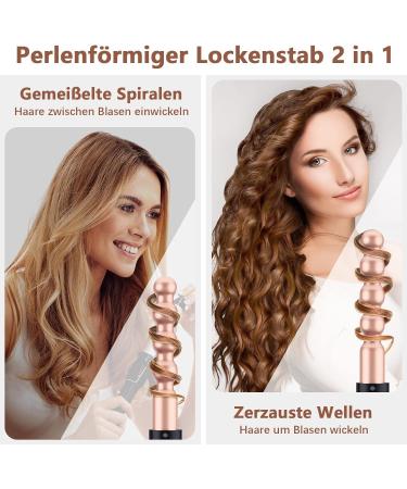 Bestope Pro 6 in 1 Curling Iron Set - Versatile Lockenstab with Attachments Ceramic Curling Wand for Perfect Curls Pink Gold 9-32mm International Shipping Available - Buy Online on SooperMarket.com
