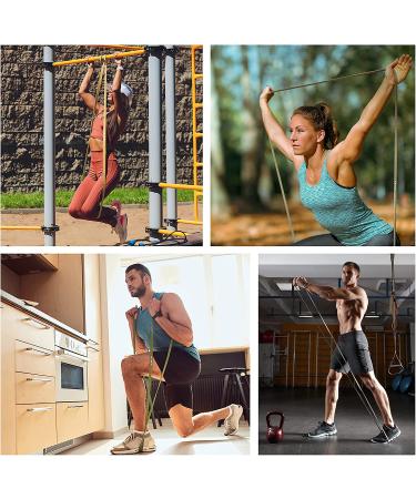 VEICK Resistance Bands Set - Pull Up Assistance & Workout Exercise Bands for Men and Women - Elastic, Power Weighted Long Bands for Stretching - Green Set of 5 - Buy Online on SooperMarket.com