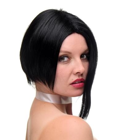 Shop WIG ME UP Women's Short Bob Wig - Boldly Parted Asymmetrical Black GF-W2202-1 | International Shipping Available - Buy Online on SooperMarket.com