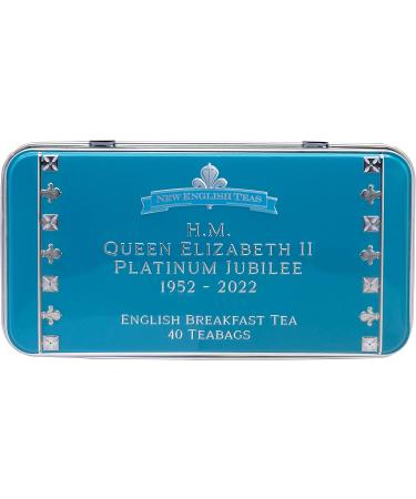 Queen Elizabeth II Jubilee 2022 Commemorative Tea Tin with 40 English Breakfast Teabags - Black Tea 40 Count - Buy Online on SooperMarket.com