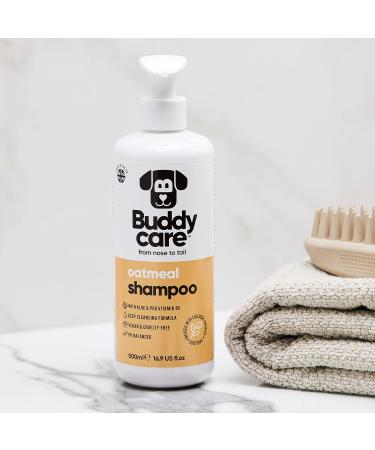 BuddyCare Oatmeal Dog Shampoo for Irritated Skin | Soothing & Moisturizing with Aloe Vera & Pro-Vitamin B5 - 500ml - Buy Online on SooperMarket.com