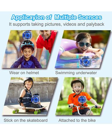 PROGRACE Upgraded Kids Waterproof Camera Action Video Digital Camera 1080 HD Camcorder for Boys Toys Gifts Build-in Game(Blue) - Buy Online on SooperMarket.com