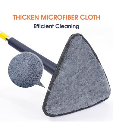 Rotatable Adjustable Cleaning Mop | 85 Long Handle 360 Triangle Baseboard Wall Cleaner with Extension Pole | 4 Reusable Washable Pads | Wet Dry for Ceiling Floor Wall | Blue - Buy Online on SooperMarket.com