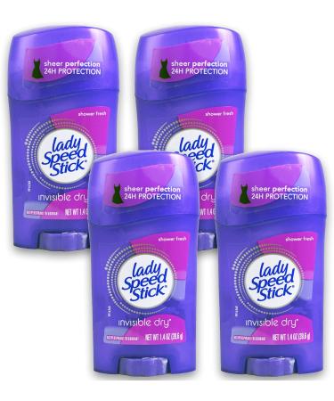 Lady Speed Stick Invisible Dry Antiperspirant & Deodorant Shower Fresh 1.4oz, Pack of 4 - Buy Online on SooperMarket.com