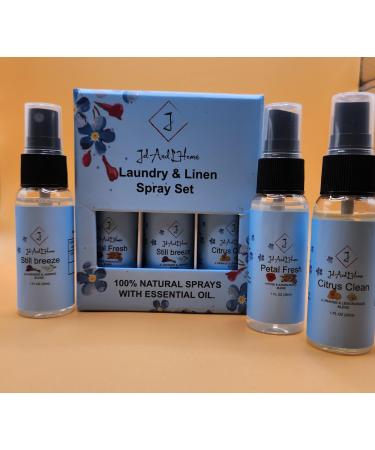 New Laundry and Linen Spray - Laundry Essential Oil Set | 100% Pure Essential Oils Used | Use with Wool Dryer Balls or Spray on to linen | Petel Fresh Still Breeze Citrus Clean