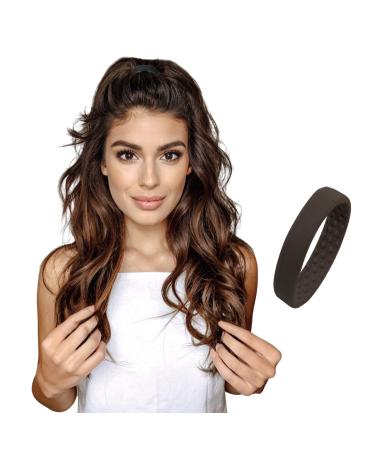 PONY-O Original Patented Cute Hair Accessories for Women - Revolutionary Ponytail Holders Hair Tie Alternative - Dark Brown Hair Ties for Women - Small Hair Ties for Fine Hair