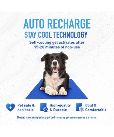 Chillz Dog Cooling Mat - Pressure Activated Gel Pad for Dogs & Cats - Non-Toxic, No Water Needed - Ideal for Home, Travel, Crates - Large Blue - Buy Online on SooperMarket.com