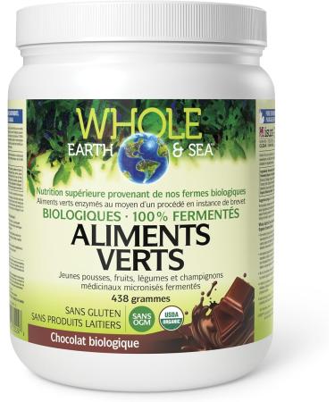 Natural Factors Whole Earth & Sea Greens Organic Chocolate Flavour 438g Powder 100% Fermented and Organic 6 g of Plant Protein per serving Vegan-Friendly Supports Active Healthy and Sustainable Lifestyle - Buy Online on SooperMarket.com