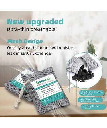 Nature Fresh Activated Charcoal Air Purifier Bags - Odor Eliminator Moisture Absorber & Natural Car Freshener (4 Pack 200g Each) - Perfect for Home Pets Shoes & Closets - Buy Online on SooperMarket.com