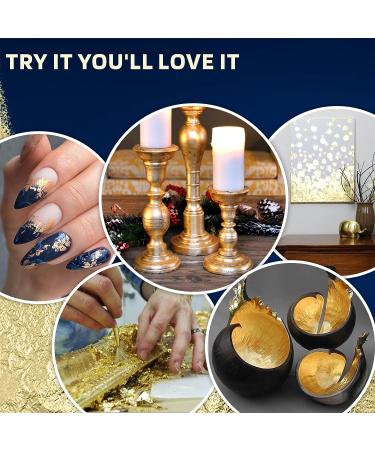 QTADAH Imitation Gold Leaf Sheets 100 Pcs - 5.5x5.5 Inches - Gold Foil for Artwork, DIY Crafts, Nail Art, Painting - Multipurpose & Easy to Use - Buy Online on SooperMarket.com