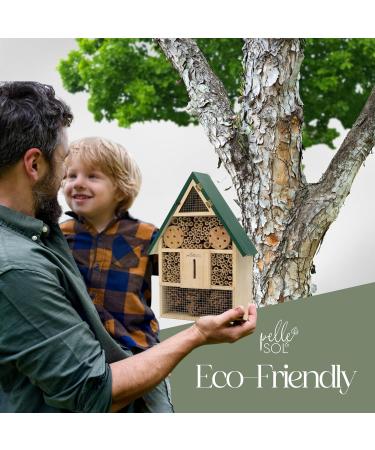 Pelle & Sol Eco-Friendly Bee House | Weather Resistant Hanging Bug Hotel for Bees, Butterflies & Insects | Bamboo Nesting Habitat for Kids | Garden Decor & Nature Gifts - Buy Online on SooperMarket.com