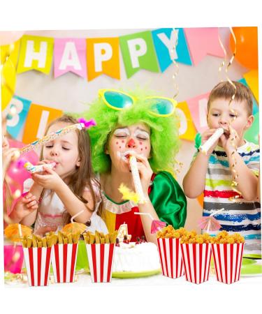 100 Pcs Popcorn Boxes Mini Paper Popcorn Box Container for Movie Night Decorations White and Red Stripes in Popcorn Concession Equipment & Supplies - Buy Online on SooperMarket.com