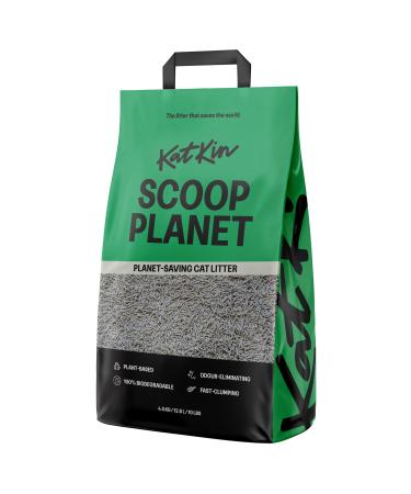 KatKin Scoop Planet Litter (1x4.5kg/12.8L bag): KatKin's upgraded Tofu litter Plant-Based 100% Biodegradable Non-Tracking Clumping Cat Litter Made With Non-Toxic Eco-Friendly Pea fibre & Millet 1 Bag (4.5kg)