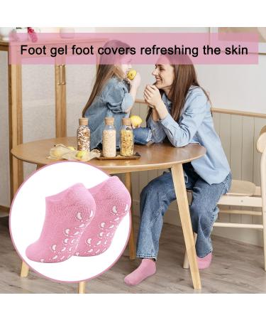 Moisturizing Gel Socks - 2 Pairs with Vitamin Infusion for Dry Skin Repair | Black & Pink Spa Socks - Buy Online on SooperMarket.com