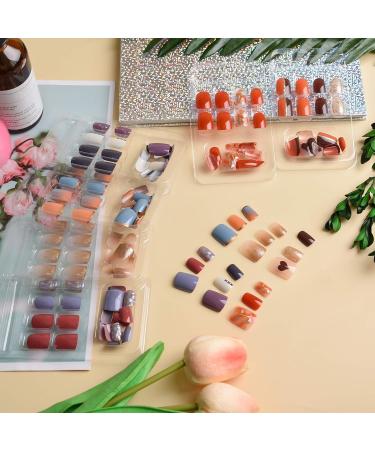 Kalolary 144PC False Nails Set - Complete Acrylic Fingernails with Nail Glue Stickers for Women & Girls | DIY Nail Art & Decoration - Buy Online on SooperMarket.com