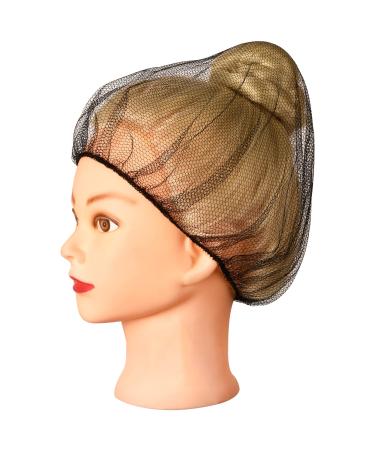 Nylon Hair Net Black 24inch  Durable Hair Nets Food Service. 100Pcs Disposable Hairnets for Sleeping/Equestrian/Commercial/for Women & Men.