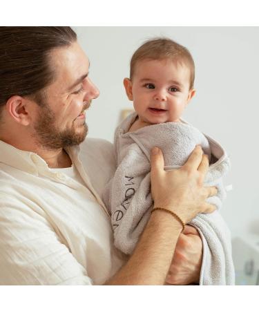 Mabyen Baby Hooded Bathrobe - 100% Organic Cotton Baby Poncho in Light Grey | Eco-Friendly One Size International Shipping - Buy Online on SooperMarket.com