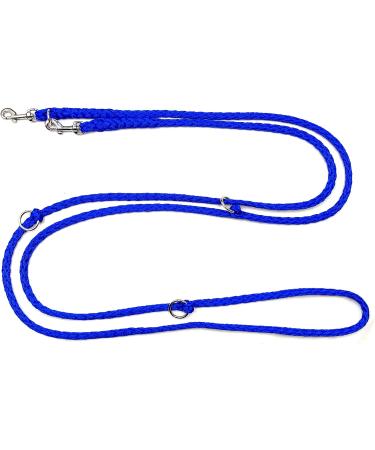 Lightweight 4-Way Adjustable Dog Leash for Small Dogs Up to 15kg - 2.40m 3-Speed Blue | Durable & Robust - Buy Online on SooperMarket.com