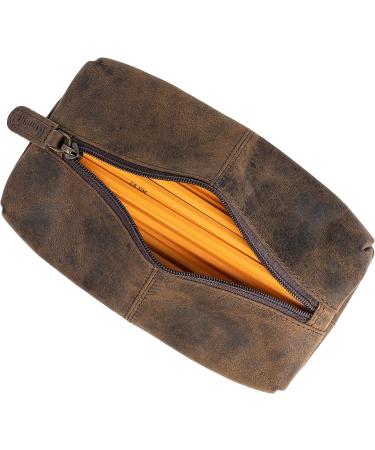 KomalC Leather Zip-Lock Cosmetic Makeup Pouch Bag Pen Pencil Case - SALE | Shop Now! - Buy Online on SooperMarket.com