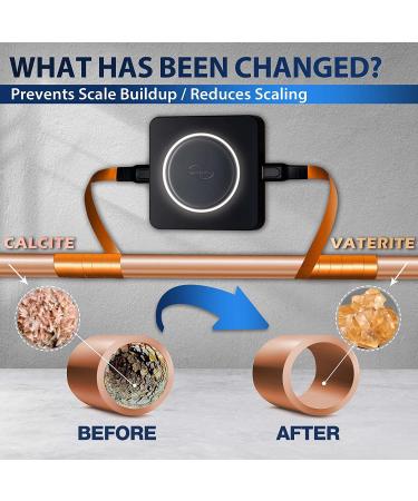 iSpring ED2000S Electronic Water Descaler | Salt-Free Whole House Hard Water Conditioner | Prevent Rust & Scale Build-up | LED Light Design | Magnet | Black - Buy Online on SooperMarket.com