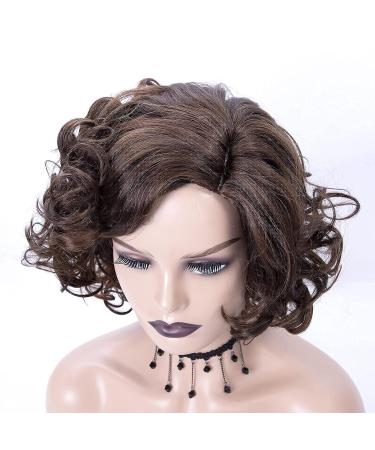 SEVENCOLORS Short Brown Curly Wig for Black Women - Big Curly Bob Style | Synthetic Hair - Buy Online on SooperMarket.com