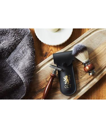 Cambridge Cut Throat Luxury Men's Shaving Brush - Premium Synthetic Silvertip Badger Bristles for Soap, Foam, or Cream - Vegan Friendly Male Grooming Gift - Buy Online on SooperMarket.com