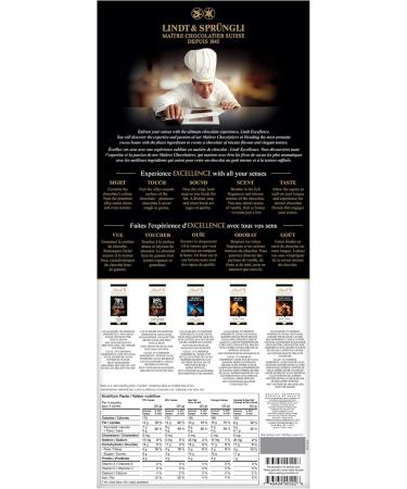 Lindt Excellence Dark Chocolate Bar Collection 100 g (Pack of 5 Bars) 1 Bar Each - 70% 85% Sea Salt Orange Caramel-Sea Salt - Buy Online on SooperMarket.com