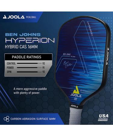 JOOLA Ben Johns Hyperion Pickleball Paddle - Carbon Surface | High Grit & Spin | Elongated Handle | USAPA Approved 2022 | Includes Paddle Cover - Buy Online on SooperMarket.com