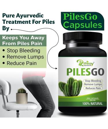 Riffway PilesGo Capsules - Hemorrhoid Support for Improved Blood Circulation - 30 Capsules - Buy Online on SooperMarket.com