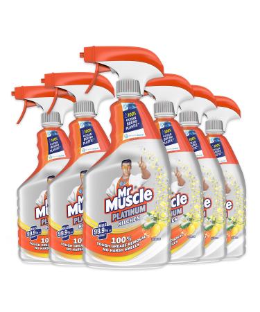Mr Muscle Kitchen Cleaner Platinum Antibacterial Kitchen Spray Citrus Pack of 6 (6 x 750 ml) Antibac Kitchen Spray: Pack of 6