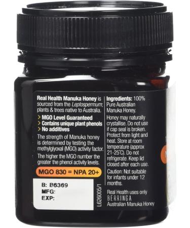 Real Health Manuka Honey MGO 830 | NPA 20+ 250g - Buy Online on SooperMarket.com