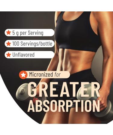 Arcwell Pure Micronized Creatine Monohydrate 500g - Premium Supplement for Enhanced Lean Muscle Mass Strength Power & Performance - 100% Pure Creatine Unflavored 100 Servings Vegan - Buy Online on SooperMarket.com