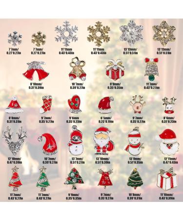 3D Christmas Nail Art Charms 28 Pcs - Metal Nail Studs, Rhinestones & Gems for DIY Nail Decorations - Multi-Colored A - Buy Online on SooperMarket.com