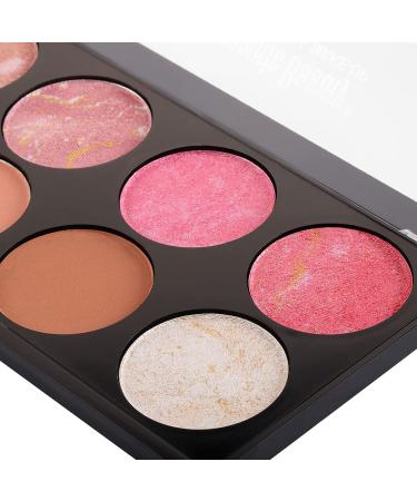 DELISOUL 8 Colors Blush Palette - Contour, Highlighter & Peach Pink Face Blush | Professional Shimmer Foundation Powder - Buy Online on SooperMarket.com