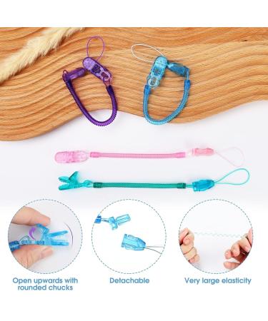 Zuroki Silicone Pacifier Chain - 4-Pack for Boys & Girls | Durable Soft & Flexible | Keeps Pacifier Clean & Safe - Buy Online on SooperMarket.com