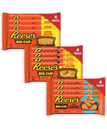 Reese's Big Cup Assorted Variety 12 Pack - Includes (4) Reese's Cup w/Caramel (4) Reese's Peanut Butter Cups (4) Reese's Cup Stuffed with Pieces (Online Exclusive) Holiday Candy Assorted Chocolate 12 Count (Pack of 1) - Buy Online on SooperMarket.com