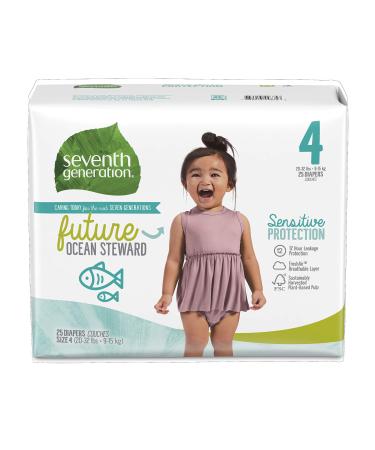 Seventh Generation Baby Diapers, Sensitive Protection, Size 4, 25 Count