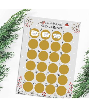 Nastami Advent Calendar - Scratch Off A3 Christmas Calendar | I Love You GRAY - International Shipping Available - Buy Online on SooperMarket.com