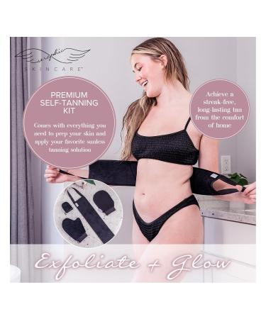 Seraphic Skincare 4-Piece Self Tanner Kit - Premium Exfoliating Mitts & Applicator Belt for Perfect Tan Glow - Ideal for All Skin Types - Shop Internationally - Buy Online on SooperMarket.com