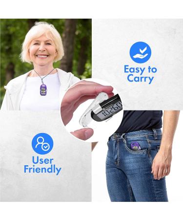 OZO Fitness CS1 Easy Pedometer for Walking - Step Counter with Large Display  Clip on and Lanyard Purple - Buy Online on SooperMarket.com