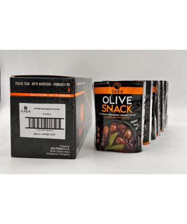 GAEA Pitted Authentic Greek Kalamata Olives Share Pack 65gr (Box of 8 Packs)