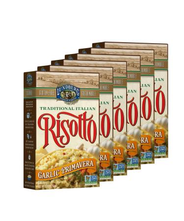 Lundberg Family Farms - Traditional Italian Risotto, Garlic Primavera, Convenient Side Dish, 20 Minute Cook Time, Pantry Staple, Sustainably Farmed, Non-GMO, Gluten-Free, Kosher Dairy (5.5 oz, 6-Pack)