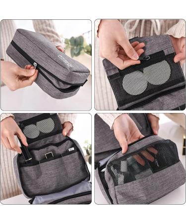 Cooja Hanging Toiletry Bag for Women - Travel Washbag with Hook & Handle, Grey - Includes 1 Toilet Bag + 2 Drawstring Bags - Buy Online on SooperMarket.com