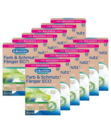 Dr.Beckmann color & dirt catcher eco |Long -lasting color protection for up to 360 washes |Reusable cloth |12x 22 towels 12 Pack