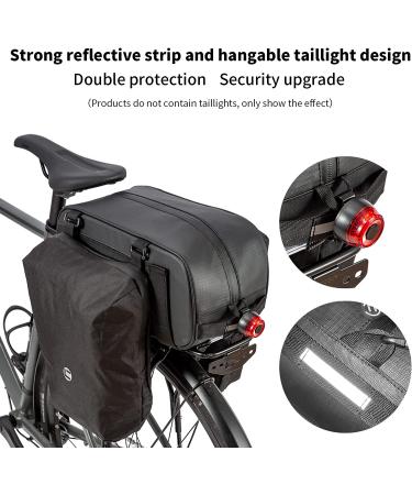HuiJuKeJi Bike Trunk Bag - 23.5L Storage Pannier Saddle Bag with Reflective Strips | Waterproof Rear Cargo Rack | Expandable Luggage for Cycling - Buy Online on SooperMarket.com