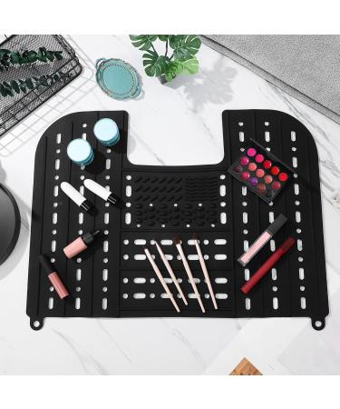 Foldable Sink Cover | Silicone Makeup Brush Cleaning Mat | Compact & Rollable Bathroom Sink Protector - Buy Online on SooperMarket.com
