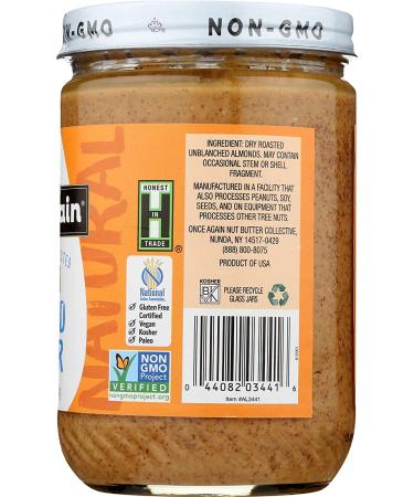 Once Again Natural Creamy Roasted Almond Butter - Unsweetened & Salt-Free - 16 oz - Buy Online on SooperMarket.com