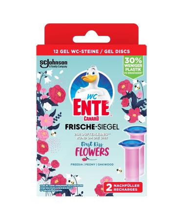 Toilet duck freshly seal basketless toilet cleaner 12 gel toilet stones first kiss flowers fragrance 2 x 36 ml 36 ml (2 Pack) first kiss flowers